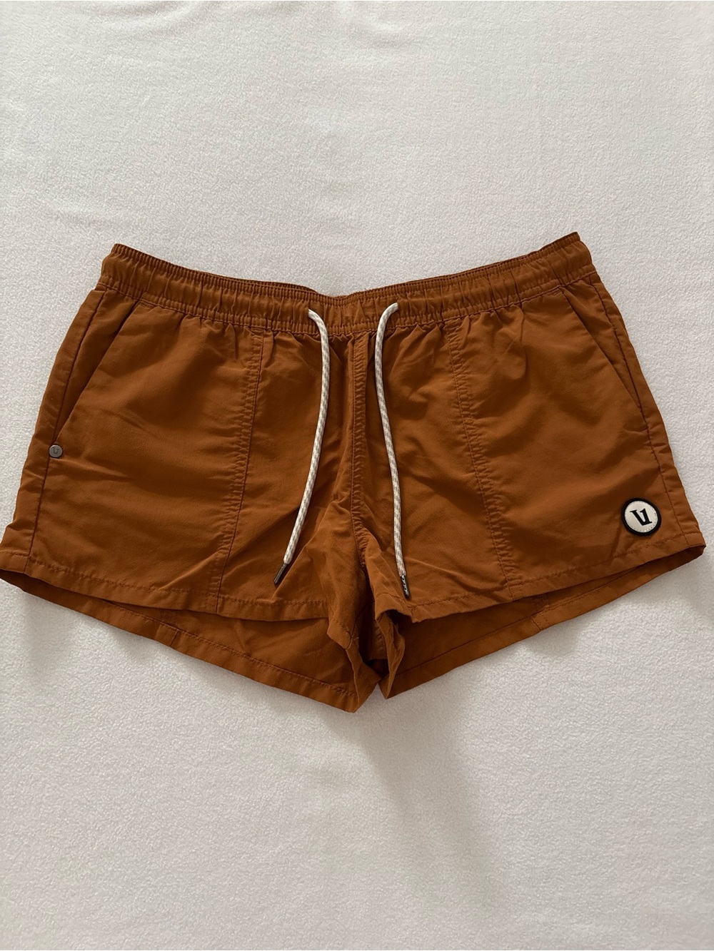 Vuori Rust Brown Drawstring Athletic Shorts